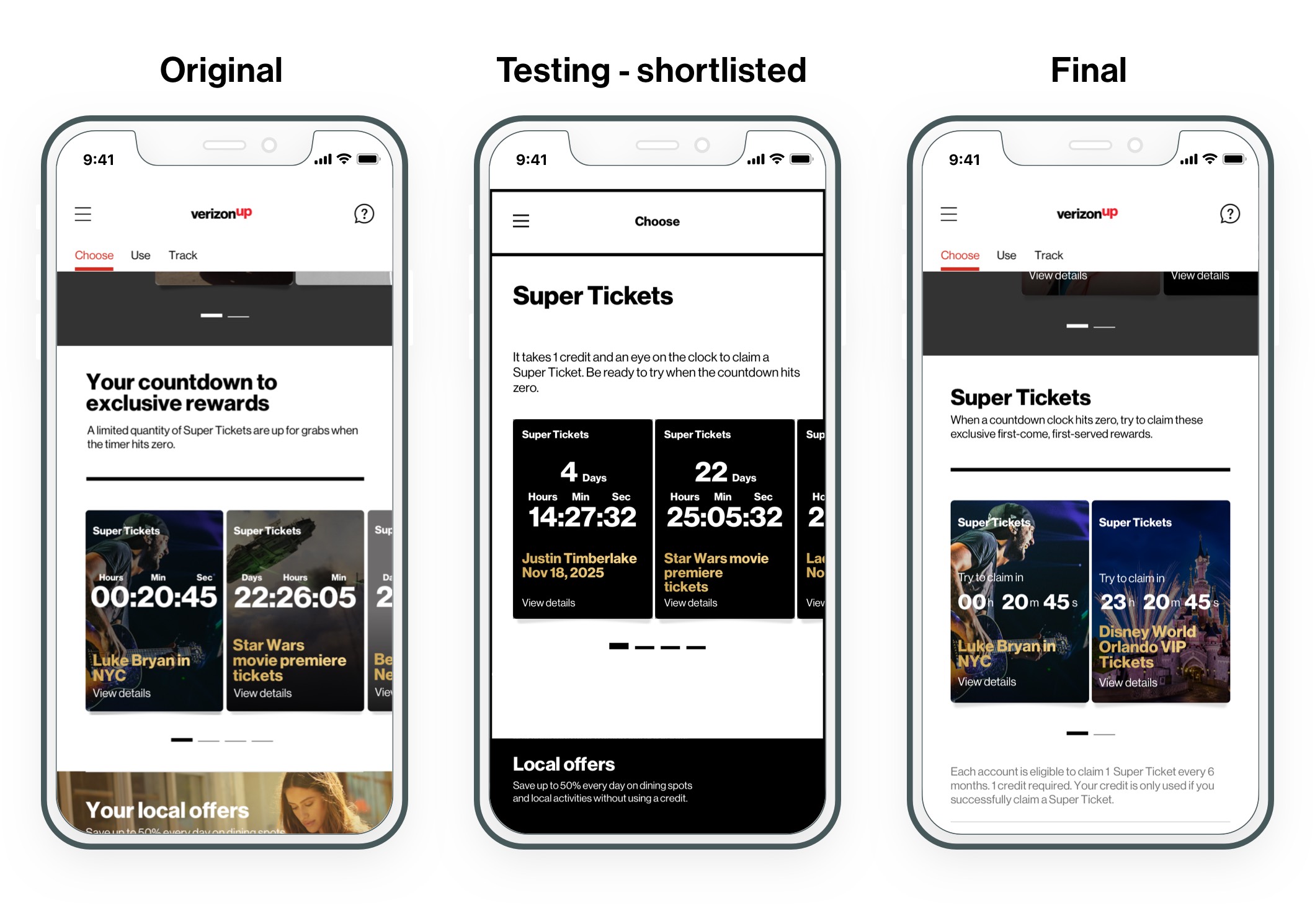 Super Tickets Section designs